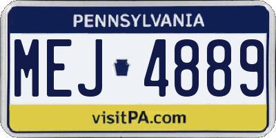 PA license plate MEJ4889