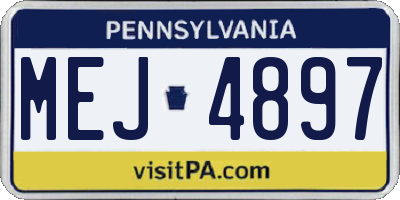 PA license plate MEJ4897