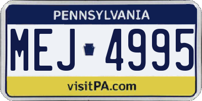 PA license plate MEJ4995