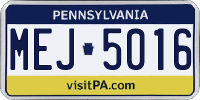 PA license plate MEJ5016