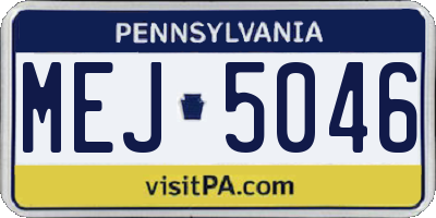 PA license plate MEJ5046
