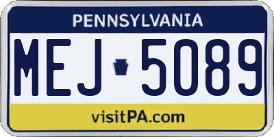 PA license plate MEJ5089