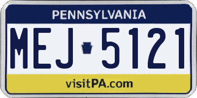 PA license plate MEJ5121