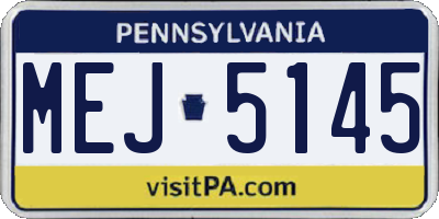 PA license plate MEJ5145