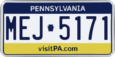 PA license plate MEJ5171