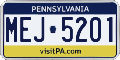 PA license plate MEJ5201
