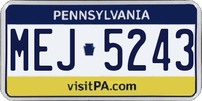 PA license plate MEJ5243