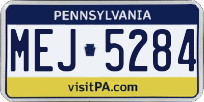 PA license plate MEJ5284