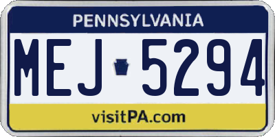 PA license plate MEJ5294