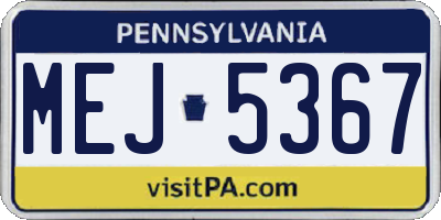 PA license plate MEJ5367