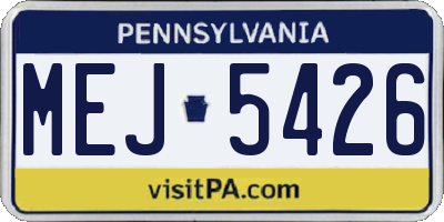 PA license plate MEJ5426