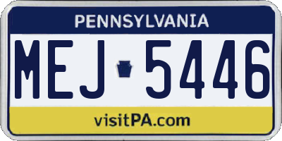 PA license plate MEJ5446