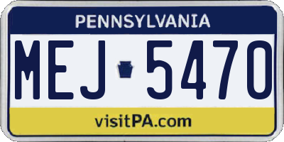 PA license plate MEJ5470