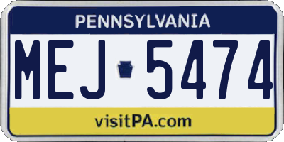 PA license plate MEJ5474