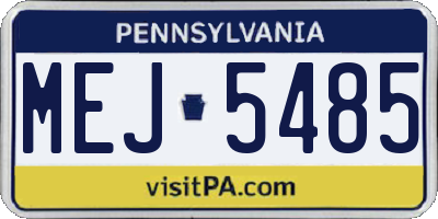 PA license plate MEJ5485