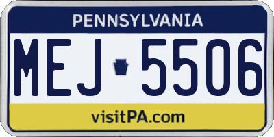PA license plate MEJ5506