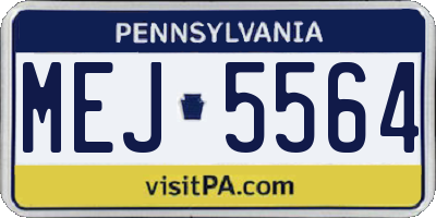 PA license plate MEJ5564