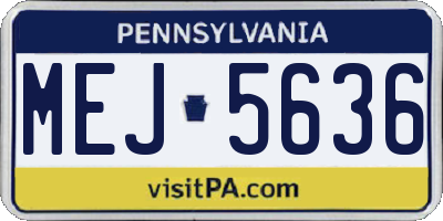 PA license plate MEJ5636