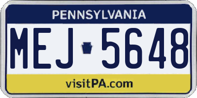 PA license plate MEJ5648