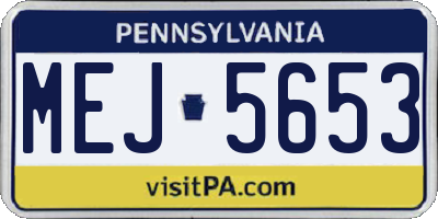 PA license plate MEJ5653