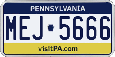 PA license plate MEJ5666