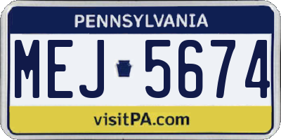 PA license plate MEJ5674