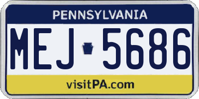 PA license plate MEJ5686