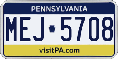 PA license plate MEJ5708