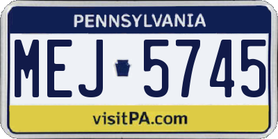 PA license plate MEJ5745