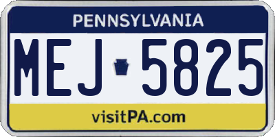 PA license plate MEJ5825