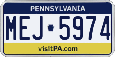 PA license plate MEJ5974