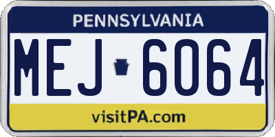 PA license plate MEJ6064