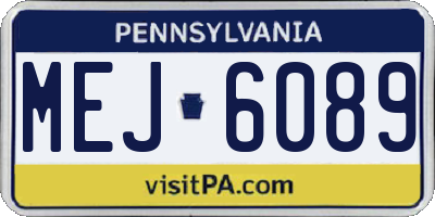 PA license plate MEJ6089