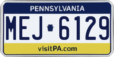 PA license plate MEJ6129