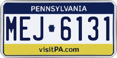 PA license plate MEJ6131
