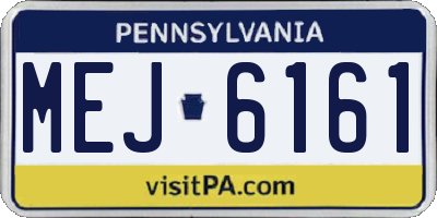 PA license plate MEJ6161