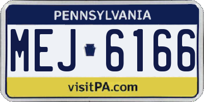 PA license plate MEJ6166