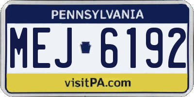 PA license plate MEJ6192