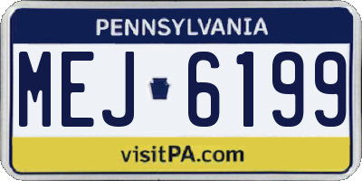 PA license plate MEJ6199