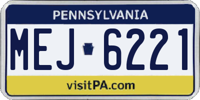 PA license plate MEJ6221
