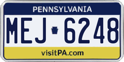 PA license plate MEJ6248