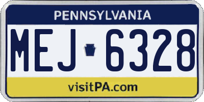 PA license plate MEJ6328