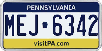 PA license plate MEJ6342