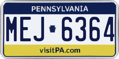 PA license plate MEJ6364