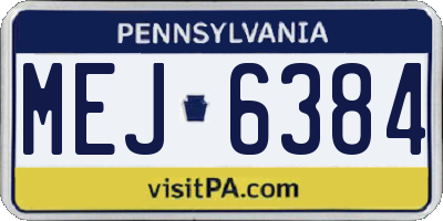 PA license plate MEJ6384