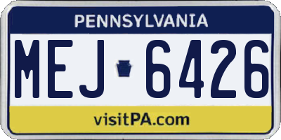 PA license plate MEJ6426