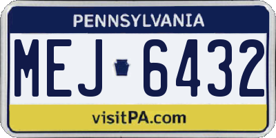 PA license plate MEJ6432