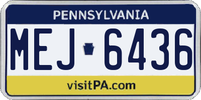 PA license plate MEJ6436