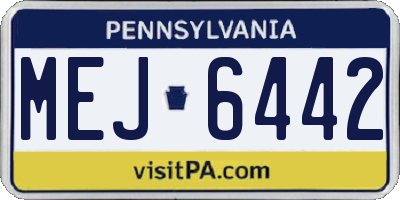 PA license plate MEJ6442