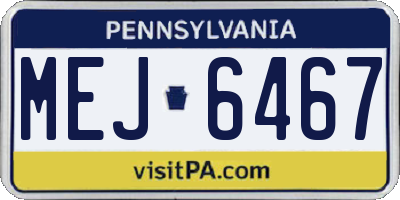 PA license plate MEJ6467
